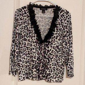 Leopard Print Ruffle Cardigan